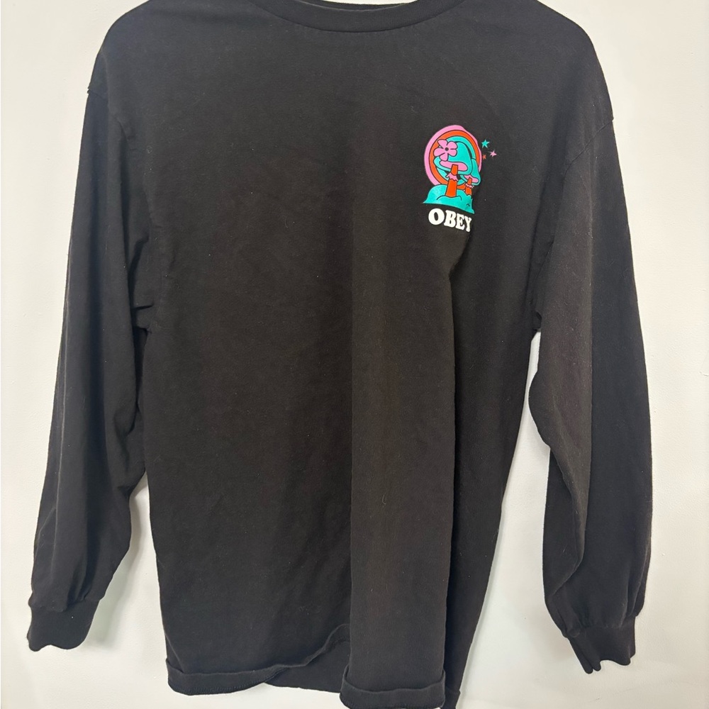 Obey Black Long Sleeve with mushroom Graphic